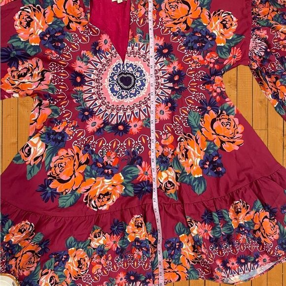 ☃️Umgee Floral Pink Boho Gypsy style flowy Bohemian style  tunic - Picture 12 of 13